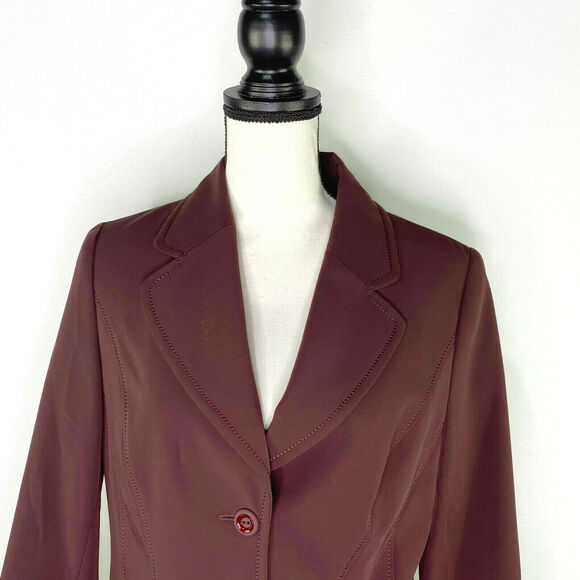 Un Jour Ailleurs Blazer Jacket Women's Size 12 Purple Polyester Blend Lined - Picture 2 of 8